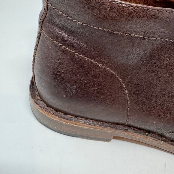 Frye Leather Chukka Boots Mens 8.5 Brown Lace Up Preppy Classic Casual Wear - Picture 2 of 12